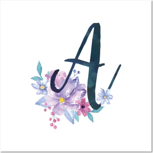 Floral Monogram A Pretty Lilac Bouquet Posters and Art